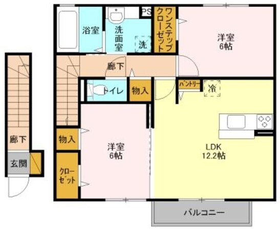 サンシャイン道野辺中央 B棟の物件間取画像